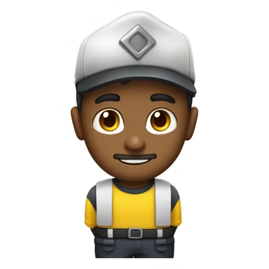 Frefire heroico con camisa amarilla y cubrebocas y gorra sticker