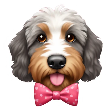 Bernedoodle dressed for Valentine’s Day sticker