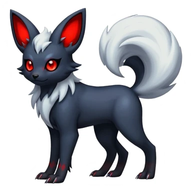 Absol-Zorua-Umbreon-Fakémon-hybrid-creature (full body)  sticker