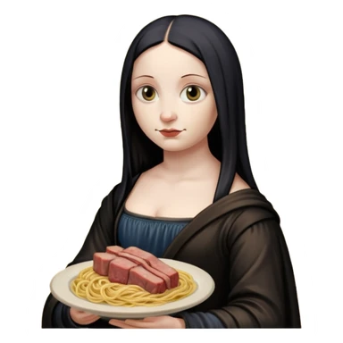 goth monalisa SPAM meat spaghettio slop art portrait  sticker