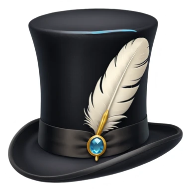 top hat with a single feather sticker