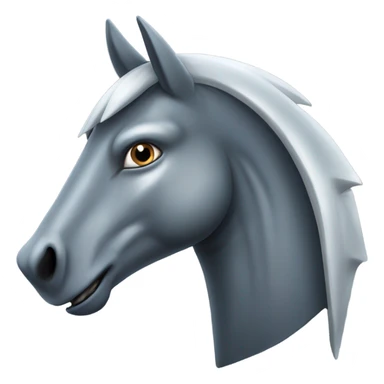 A horse body the color of a shark but the horse has a shark head sticker