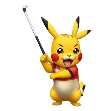 Pikachu Tiger woods sticker