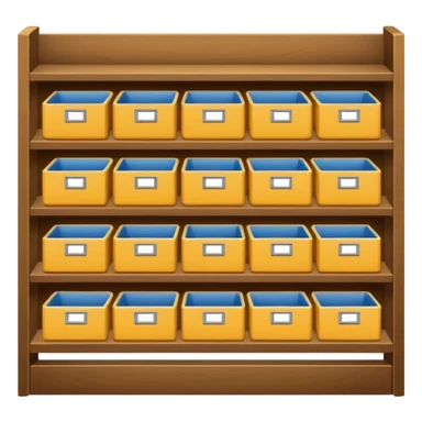 Japanese displayed on a storage shelf, arranged with horizontal variation and vertical consistency. sticker