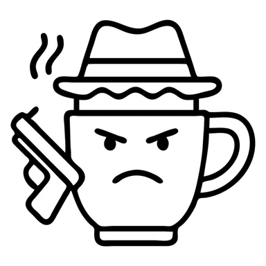 cappuccino assasino simple line art sticker