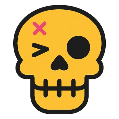 dead skull winking sticker