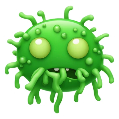 green bacteria shaped like a  cat sticker