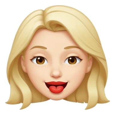 winking emoji, biting lower lip, sexy expression sticker