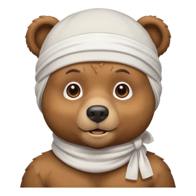 Сделай лицо медведя в белой дюраге sticker