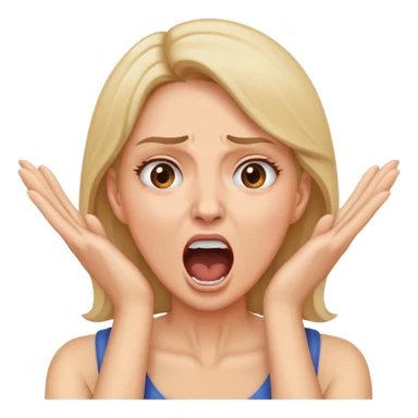 woman with hands around throat screaming sticker