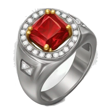 Ring with red diamond  sticker