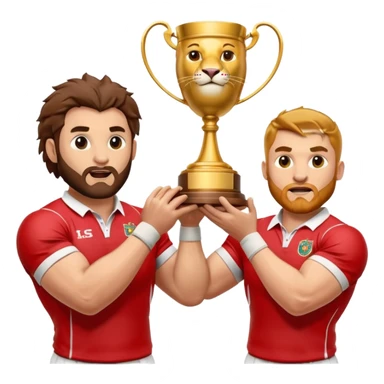 Rugby . Lions. Holding trophy  sticker