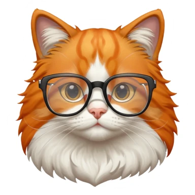Orange cat wearing nerdy square glasses. sticker