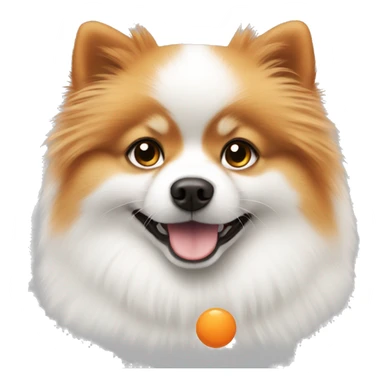 White with orange Pomeranian  sticker