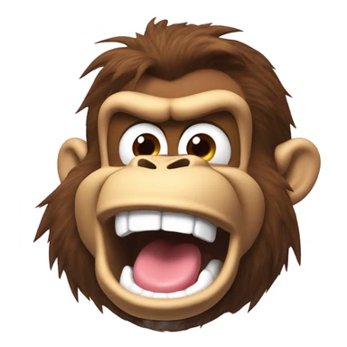 Donkey Kong screaming in pain with a tongue sticking out sticker