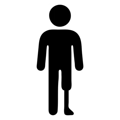 solid filled icon of a man with a peg leg sticker