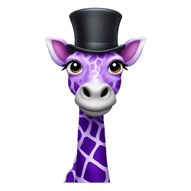 Purple giraffe with a top hat  sticker
