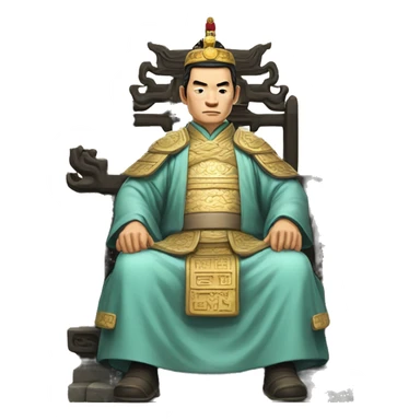 Han dynasty emperor on a throne sticker