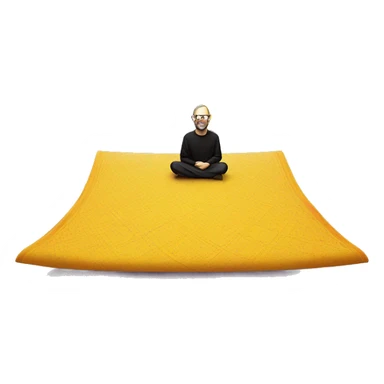 steve jobs as a yellow emoji on a magic carpet  sticker