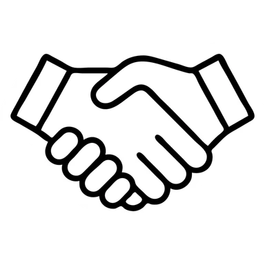 outlined handshake icon sticker