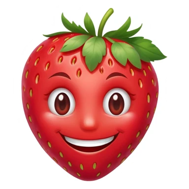 Happy smile with strawberries instead of eyes  sticker