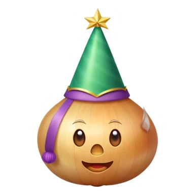 onion wearing party hat sticker
