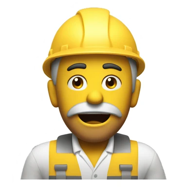 Yellow engineer with a furious face, and smoke coming out of his ears sticker