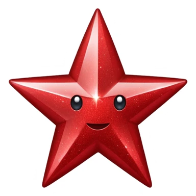 red glitter star sticker