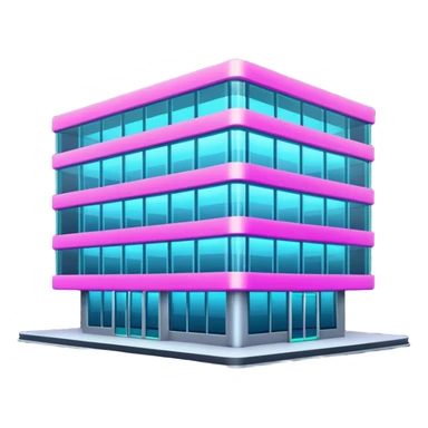 contemporary office building with neon glow sticker