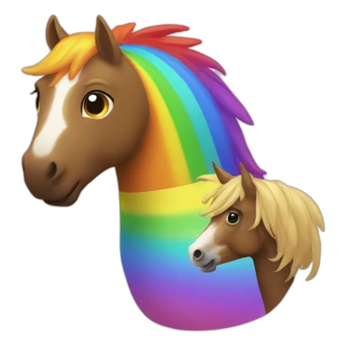 rainbow and a horse sticker