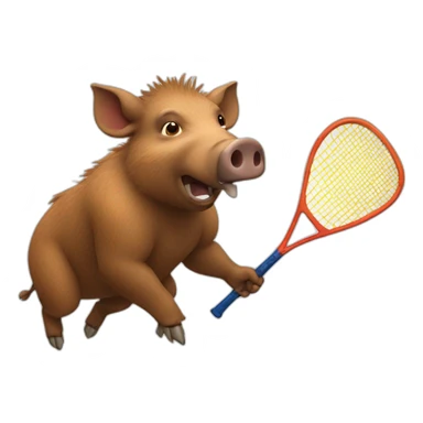 boar playing squash sticker