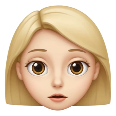 Big eyes and a straight line mouth sticker