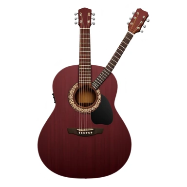 dark maroon acoustic guitar with black lace details sticker