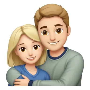 couple hug with warm smiles sticker