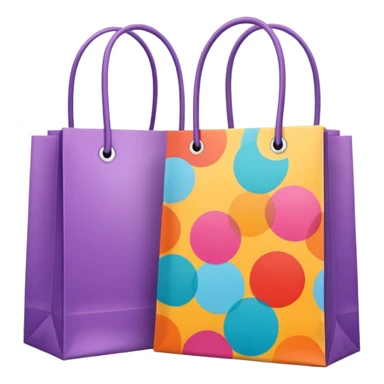 2 aesthetic shopping bag with pattern sticker