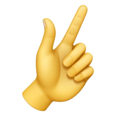 A 3D emoji in iOS emoji aesthetic style of a hand making a trigger-like gesture, with the index finger extended forward and the thumb raised upward, other fingers folded, clean white background, glossy and smooth Apple-style design

 sticker