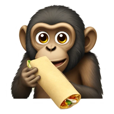 A monkey eating burritos sticker