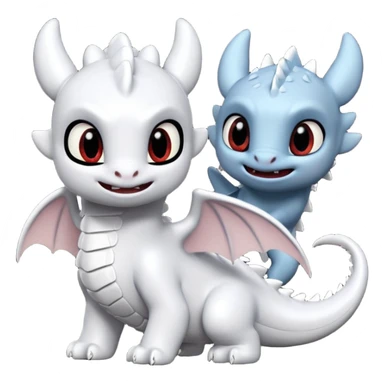 toothless and light fury sticker