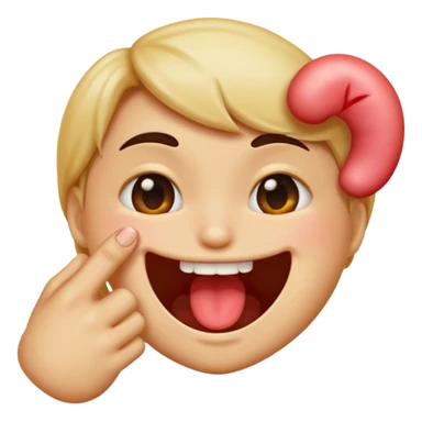 emoji biting its finger to flirt sticker