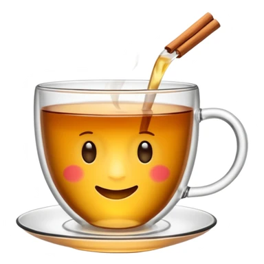 Une tasse de thé chaude avec le sachet de thé qui infuse. sticker