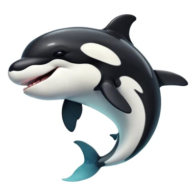 Cinematic Cute Yawning orca Portrait Emoji, Head tilted slightly with a dramatic, wide-open yawn, showcasing a sleek black-and-white body with gently relaxed fins and sleepy, half-closed eyes, Simplified yet irresistibly adorable features, highly detailed, glowing with a soft, cozy marine glow, high shine, relaxed yet expressive, stylized with a dash of whimsical deep-sea charm, soft glowing outline, capturing the essence of a drowsy yet affectionate orca that appears ready to stretch out in the waves for a nap! sticker