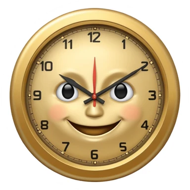 A clock smiling and handsome sticker