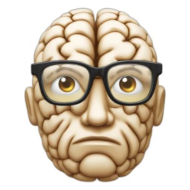 Brain with thick glasses - mind blown sticker