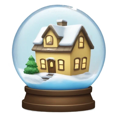 snow globe with a house inside and snowing sticker