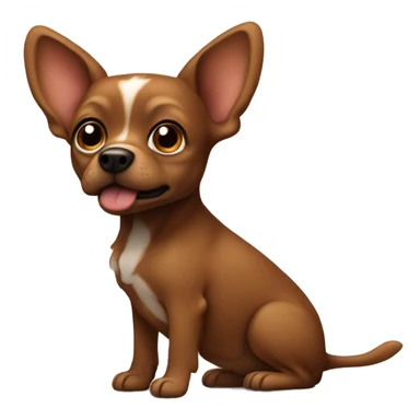 A tiny brown dog with huge ears sticker