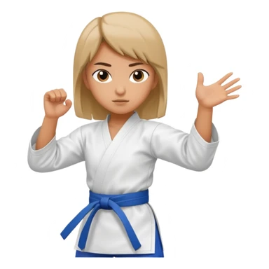 hand drawn girl karate kick sticker