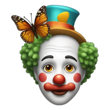 a clown with a butterfly on his nose  sticker