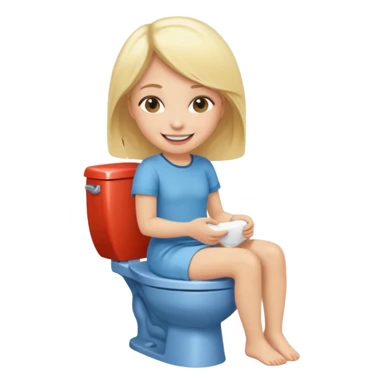 smiling girls with blonde hair on the toilet  sticker