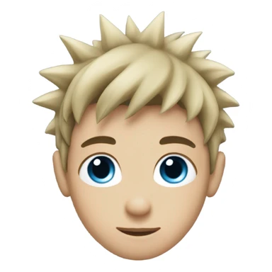 boy with spiky black medium length hair, blue eyes, eyeliner sticker