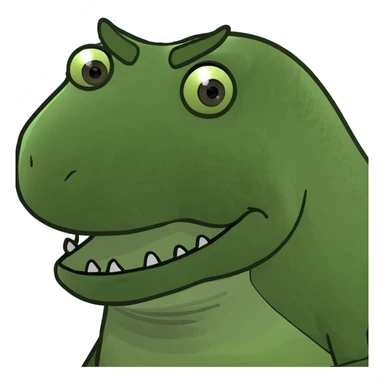 make a dinosaur like Barney but green sticker